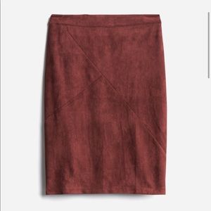 Suede pencil skirt